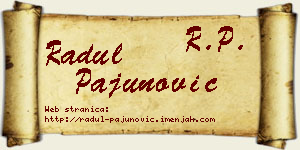 Radul Pajunović vizit kartica